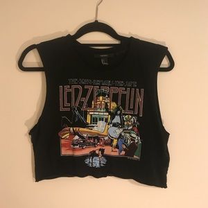 Led Zeppelin Cropped Muscle Tee